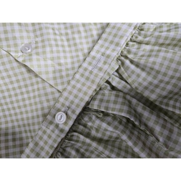 Vintage Green White Collared Neck Plaid Dress size 4 - Picture 8 of 11